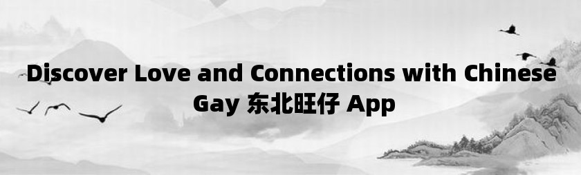 discover love and connections with chinese gay 东北旺仔 app