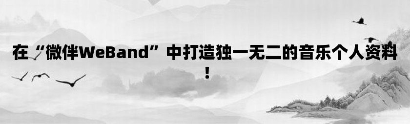 在“微伴weband”中打造独一无二的音乐个人资料！