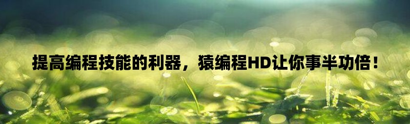 提高编程技能的利器，猿编程hd让你事半功倍！