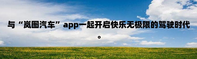 与“岚图汽车”app一起开启快乐无极限的驾驶时代。