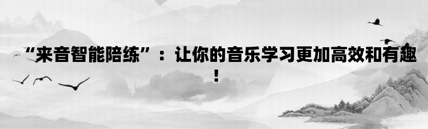 “来音智能陪练”：让你的音乐学习更加高效和有趣！