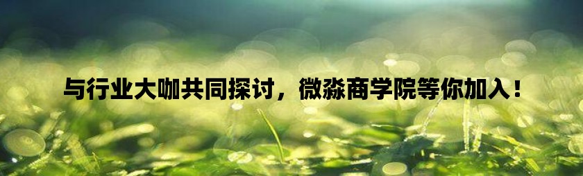 与行业大咖共同探讨，微淼商学院等你加入！